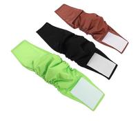 BESTYASH Banda Abdominal para Perros Machos de Poliéster, Talla 36-42 Cm, Paquete de 3 Piezas Reutilizables y Lavables, Ajuste Seguro para Uso Interior y Exterior