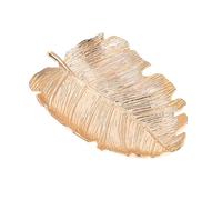 BESTYASH Bandeja Decorativa para Joyas Dorada en Aleación de Zinc Diseño de Hoja, Práctica para Organizar Escritorio y Uso en Múltiples Ocasiones