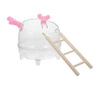 BESTYASH Baño para Hámster Diseño Dual Que Combina Inodoro y Baño de Arena, Material Pet y Madera, Accesorio Desmontable Adecuado para Jaulas Pequeñas