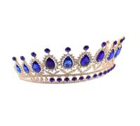 BESTYASH Barroca Comunión Ducha Feliz Cumpleaños Mujeres Fajín Novias Boda Decoración Venda Falso Coronas De Cumpleaños Para Mujer Diadema Nupcial Banda Aleación Blue