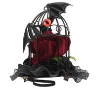 BESTYASH Birdcage Costume Headwear Mini Top Hat con Rosa y Murciélago Ligero y Versátil para Carnaval Halloween y Cosplay Accesorio Gótico para Fiesta y Fotografía