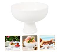 BESTYASH Bol de Cerámica con Pedestal para Postres y Fruta Vajilla Ligera y Práctica para Uso Doméstico y Restauración Diseño Elegante y Compacto