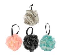 BESTYASH Bola De Baño Exfoliante 4 Piezas Tamaño Compacto Colores Verde Gris Negro Rosa Herramienta De Limpieza Corporal Para Ducha Piel Sensible Sin Daños