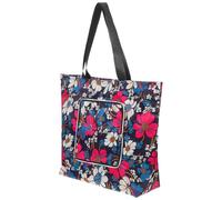 BESTYASH Bolsa Compra Plegable de Tela Oxford Cremallera, Tamaño Mediano, Color Surtido, Bolsa Portátil Ligera y Espaciosa para Supermercado y Uso Diario Estilo Aleatorio