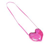 BESTYASH Bolsas para monederos de San Valentin Bolso Bandolera pequeño minibolso Bolso Bandolera con Lentejuelas Bolsa en Forma de corazón Bling Bolso pequeño de Correa sin Forro Rosy