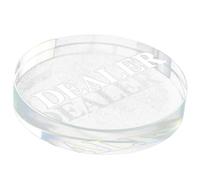 BESTYASH Botón de Distribuidor Transparente de Cristal, Accesorio Resistente y Compacto para Juegos de Texas Hold'em