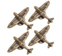 BESTYASH Broche de Avión 4 Piezas Color Azul Verdoso Antiguo, Alfiler para Solapa y Cuello, Accesorio Ligero para Traje Masculino, Camisa y Mochila, Adecuado para Viajes y Eventos Sociales