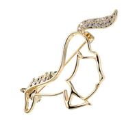 BESTYASH Broche De Caballos De Alfileres De Bufanda Broche De Animal Pin De Caballo Retro Pin Chino Dorado Circón
