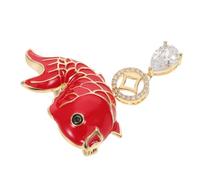 BESTYASH Broche de Pez de Año de Color Rojo Forma de Koi Broche de Solapa de Animal para Ropa Sombrero o Chal Accesorio Decorativo para Mujeres y Niñas