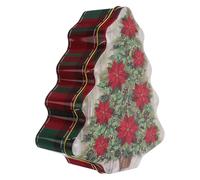 BESTYASH Caja Decorativa Navideña de Hierro con Diseño de Árbol para Guardar Dulces, Protección Fuerte y Empaque Preparado para Obsequio en Temporada de Navidad