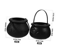 BESTYASH Calderos Negros de Bruja y Cubos de Pequeños para Halloween Bote de Dulces Portátil para Contenedor Manual para Fiesta y Disfraces