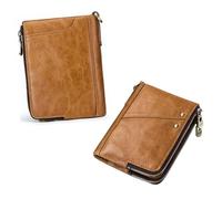 BESTYASH Cartera Antirrobo de Cuero para Hombre RFID Segura Cartera Fina y Moderna para Tarjetas de Crédito y Monedas Bolsillo de Mano