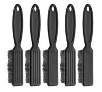 BESTYASH Cepillo para Barba de Mango Largo 5 Piezas Negro, Cepillo y Peine para Cuidado del Bigote y Barba, Herramienta de Peluquería Ligera para Uso Diario y Viajes