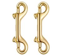 BESTYASH Clips para Correa de Perro de Latón Dorado Doble Cara, Estructura Resistente y Mayor Dureza, Ideales para Correas y Decoración Interior Colgante, Pack de 2 Piezas