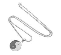 BESTYASH Collar Hombre Acero Inoxidable con Colgante Bagua Ying Yang Diseño Ligero y Resistente al Agua Amuleto Protección Feng Shui Taoísmo Joyería Espiritual Diaria