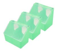 BESTYASH Comedero Colgante para Pájaros 3 Piezas Caja de Alimentación Tapa Plástico Duradero Verde Dispensador para Jaula Periquitos y Loros Uso Doméstico