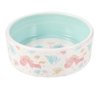 BESTYASH Comedero de Cerámica para Perros y Gatos Superficie y Diseño Azul, Tazón para Mascotas Que Ayuda Digestión Adecuado Alimentación Diaria