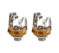BESTYASH Conector de Entrada para Guitarra Eléctrica, Jack Metálico Multifuncional y Resistente, Paquete de 2 Piezas en Color Plata para Guitarristas