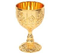BESTYASH Copa de Vino Vintage Dorada de Aleación de Zinc Diseño Europeo Resistente a Golpes y Boquilla Única para Decoración Medieval y Fiestas