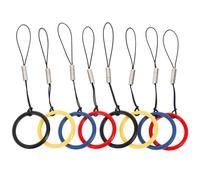 BESTYASH Correa de Teléfono Móvil Antipérdida 8 Piezas Plegable Llavero Multifuncional y Soporte para Dedo, Resistente para Actividades al Aire Libre en Negro Azul Amarillo Rojo