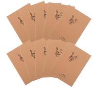 BESTYASH Cuaderno Manuscrito de Partituras 18 Páginas Interiores, Papel Khaki para Práctica Musical y Apuntes, Pack de 10 Unidades Versátiles Escritura