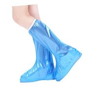 BESTYASH Cubrezapatos Impermeables Azules Largos con Cremallera Diseño Elástico para Adultos Protectores Antideslizantes para Botas al Aire Días de Lluvia