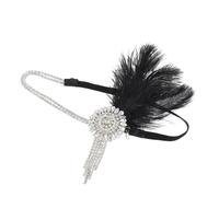 BESTYASH Diadema de de avestruz Decoración del cabello tocado de fiesta tocado creativo decoración de pelo para fiesta decoración del pelo del partido accesorio para el cabello Negro