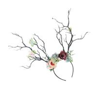 BESTYASH Diadema De De Ciervo Navideña Diadema De Alce Flor Tocado Divertido Para Fiesta De Navidad Accesorios De Cabello