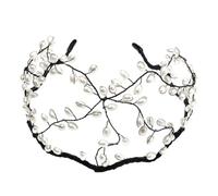 BESTYASH Diadema de Novia con Perlas Negras Accesorio de Cabello Elegante para Bodas y Fiestas para Mujeres y Niñas Tocado Estiloso para Diversas Peinados y Celebraciones