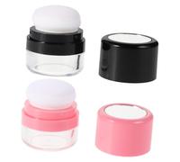 BESTYASH Envase de Polvo Rellenable para Cabello 2 Unidades 5g Control de Aceite Volumen Natural Uso Diario y Viaje Diseño Compacto Rosa y Negro de Plástico