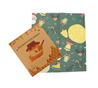 BESTYASH Envoltorios de Cera de Abejas Reutilizables para Alimentos Set de 3 Tamaños Pequeño Mediano y Grande Preservación Natural y Ecológica para Frutas Verduras y Sándwiches