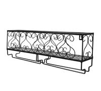 BESTYASH Estante de Pared para Vinos 50 Cm Botellero de Vino de Hierro para Montar en La Pared Accesorio de Decoración para El Hogar