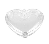 BESTYASH Estuche De Maquillaje Vacío En Forma De Corazón Transparente, Mini Paleta Compacta Portátil Para Polvos Sueltos y Rubor, Tamaño Pequeño Para Uso Personal y Viaje, Sin Accesorios Adicionales