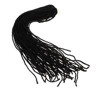 BESTYASH Feñadas De Trenzas Sucias Cabello De Los Hombres Rastas Dreads Extensión Cerraduras Extensiones De Pavor Ondulado Extensiones De Peluca Alambre De Alta Temperatura Negro