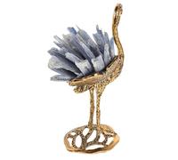 BESTYASH Figura de Flamenco de Cianita Natural Dorada Estatua Pequeña para Decoración Artística de Escritorio y Centro de Mesa Adorno Mineral para Hogar Oficina y Exhibición en