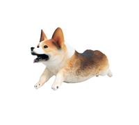 BESTYASH Figura Decorativa Simulación Corgi Corriendo Modelo Estático para Escritorio Adorno Realista y Detallado para Decoración Hogar y Oficina Juguete Coleccionable