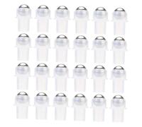 BESTYASH Frascos Roll-on Para Aceites Esenciales 30 Piezas Transparentes Pe 16 Dientes Rodillo Aplicador Portátil Para Viaje y Oficina Con Bola Metálica Recambio