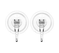 BESTYASH Ganchos Adhesivos Ventosa Grandes Transparentes Reutilizables sin Marcas 2 Unidades para Baño Cocina y Ducha Colgador Extraíble para Paredes Lisas y Azulejos