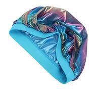 BESTYASH Gorro de Ducha Banda Ancha Elástico Azul para Mujer 1 Unidad Talla Única Protección Cabello Noche Spa para Dormir Cuidado Hidratante Largo Corto Rizado