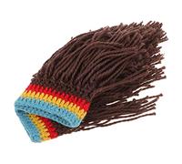 BESTYASH Gorro De Peluca Divertido De Punto Cálido Para Hombre y Mujer Sombrero De Invierno Casual Fiesta Unisex Artesanal Color Café