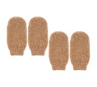 BESTYASH Guantes Exfoliantes de Lino y Diseño Portátil Espuma Abundante 4 Piezas para Baño y Ducha para Limpieza Corporal en Viajes de Camping y Hotel
