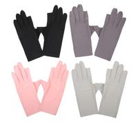 BESTYASH Guantes Protectores Para Uñas De Gel 4 Pares Talla Única Anti-uv Semiabiertos Para Manicura Mujer Uso Diario Colores Variados