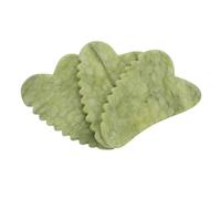BESTYASH Herramienta Gua Sha Facial De Jade Verde 3 Piezas Tamaño Mediano Masaje Gua Sha Para Cuidado De Piel y Spa Portátil Para Uso Facial Forma De Corazón
