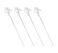 BESTYASH Horquillas Pelo Forma de Luna 4 Piezas Accesorio Metálico Vintage para Recogidos y Bodas Diseño Minimalista Azul Líquido Ideales para Cabello Largo Grueso y Mediano