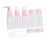BESTYASH Juego de 11 Botellas de Cosméticos Rellenables de Viaje, Tamaño Compacto, Pet Resistente, Color Rosa, para Champú, Loción, Gel de Ducha y Maquillaje, Uso Personal y Viajes