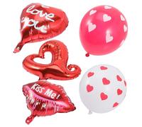 BESTYASH Juego de Globos para Boda y San Valentín Globos de Corazón Rojos y Plateados 1 Set y Aluminio para Decoración Romántica Aniversarios y Propuestas de Matrimonio