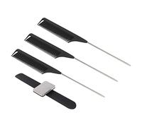 BESTYASH Juego de Peines de Peluquería Magnéticos y Pulsera Porta Horquillas Negro, 4 Piezas, Peines de Punta para Estilistas y Uso Profesional en Salón y Hogar