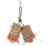 BESTYASH Juguete Colgante para Masticar Aves Hojas de Palma Tejido en Madera, Promueve Actividad Emocional y Estimula el Instinto Natural de Loros y Periquitos Color Color Aleatorio
