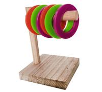 BESTYASH Juguete Interactivo Educativo para Loros Pequeño de Madera Natural Forma de Anillo, Juguete Intelectual para Pájaros, Desarrollo de Inteligencia y Entretenimiento en Suministros