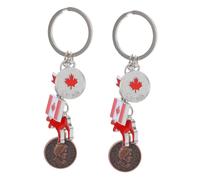 BESTYASH Llavero De Bandera De Canadá 2 Piezas Colgantes De Aleación De Zinc Compactos Para Llaves Bolsas Y Mochilas Accesorios Patrióticos Para Parejas Y Regalos